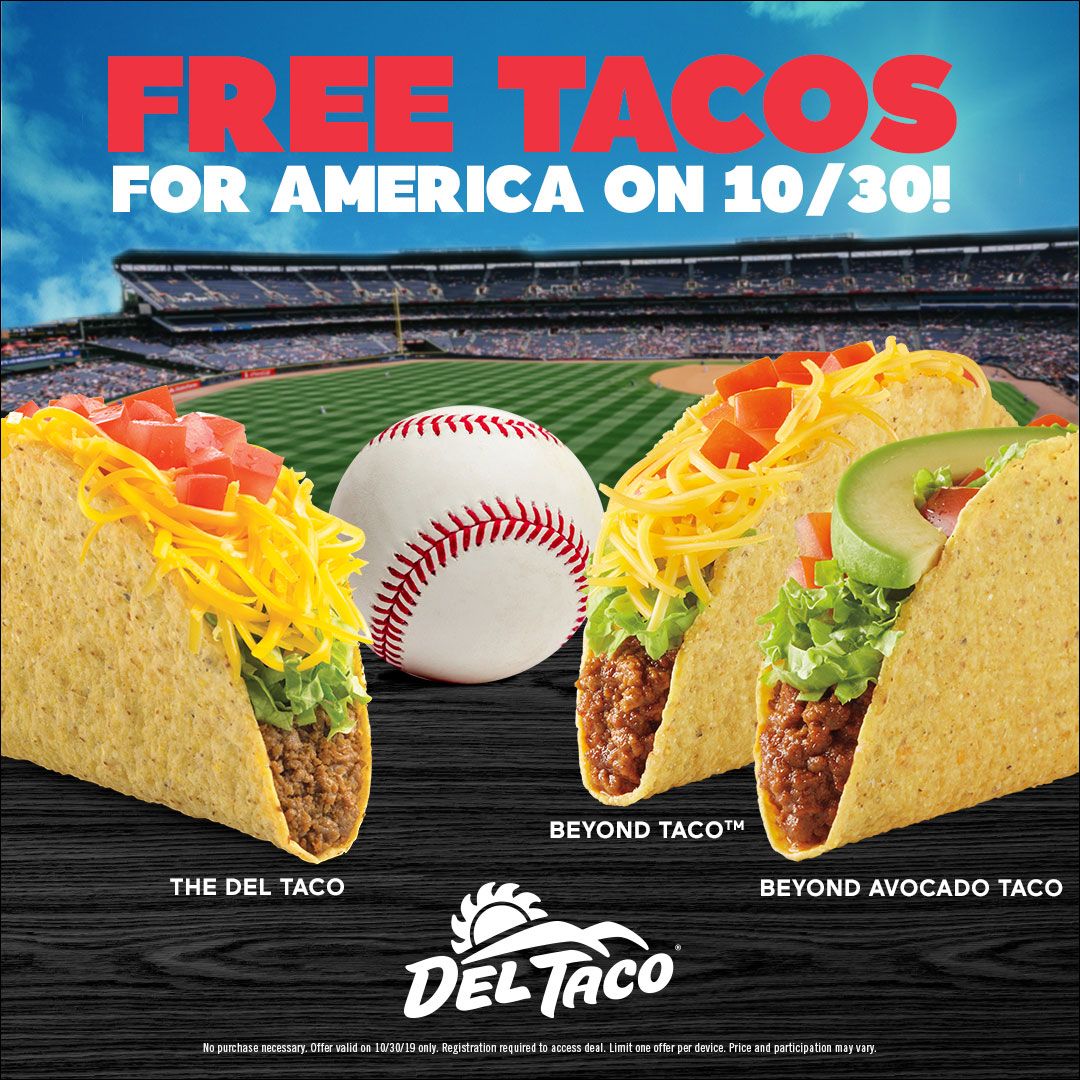 Free Tacos for America at Del Taco on 10/30