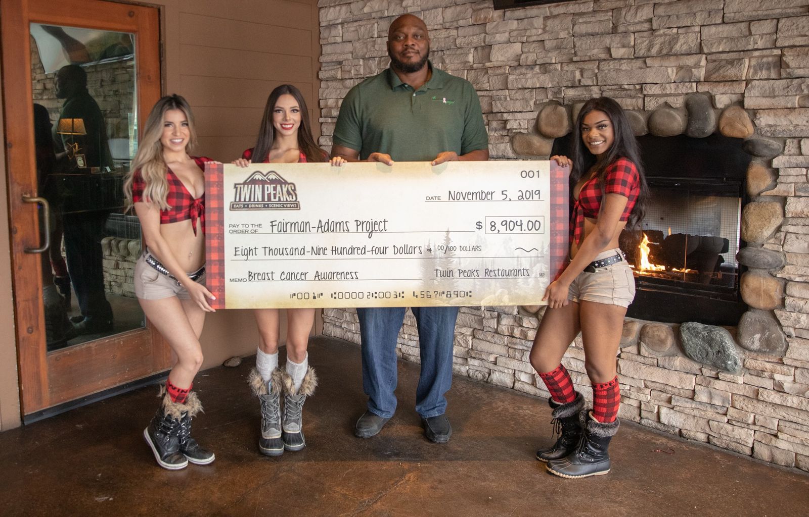 Twin Peaks Donates Nearly $9,000 to Fairman Adams Project