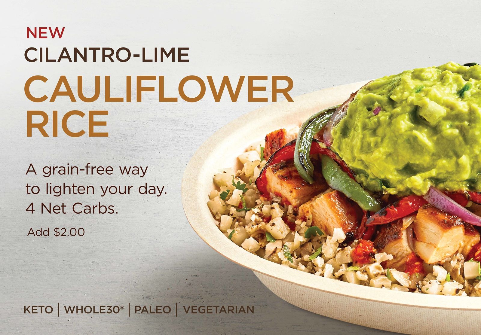 Chipotle To Test New Cilantro-Lime Cauliflower Rice In Select Markets Chipotle To Test New Cilantro-Lime Cauliflower Rice In Select Markets